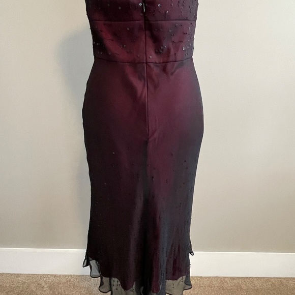 Jones NY - Tie Back Halter Midi Dress - Wine - Size 8 - Picture 8 of 12